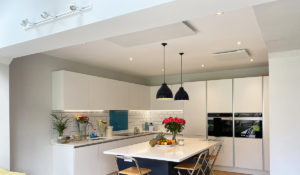 Select XLS - Weißes rahmenloses Infrarot-Heizpaneel für die Küche