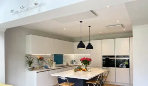 Select XLS - Weißes rahmenloses Infrarot-Heizpaneel für die Küche