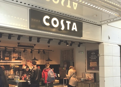 Costa Coffee von Herschel Infrarot erwärmt