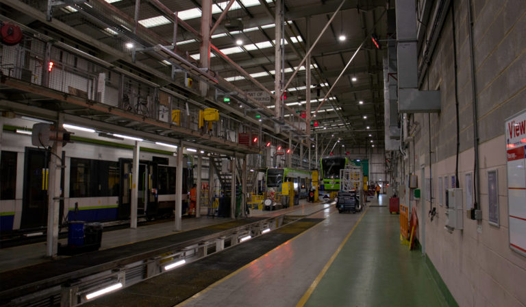 Entkohlung des Straßenbahndepots Croydon von Transport for London mit Infrarot